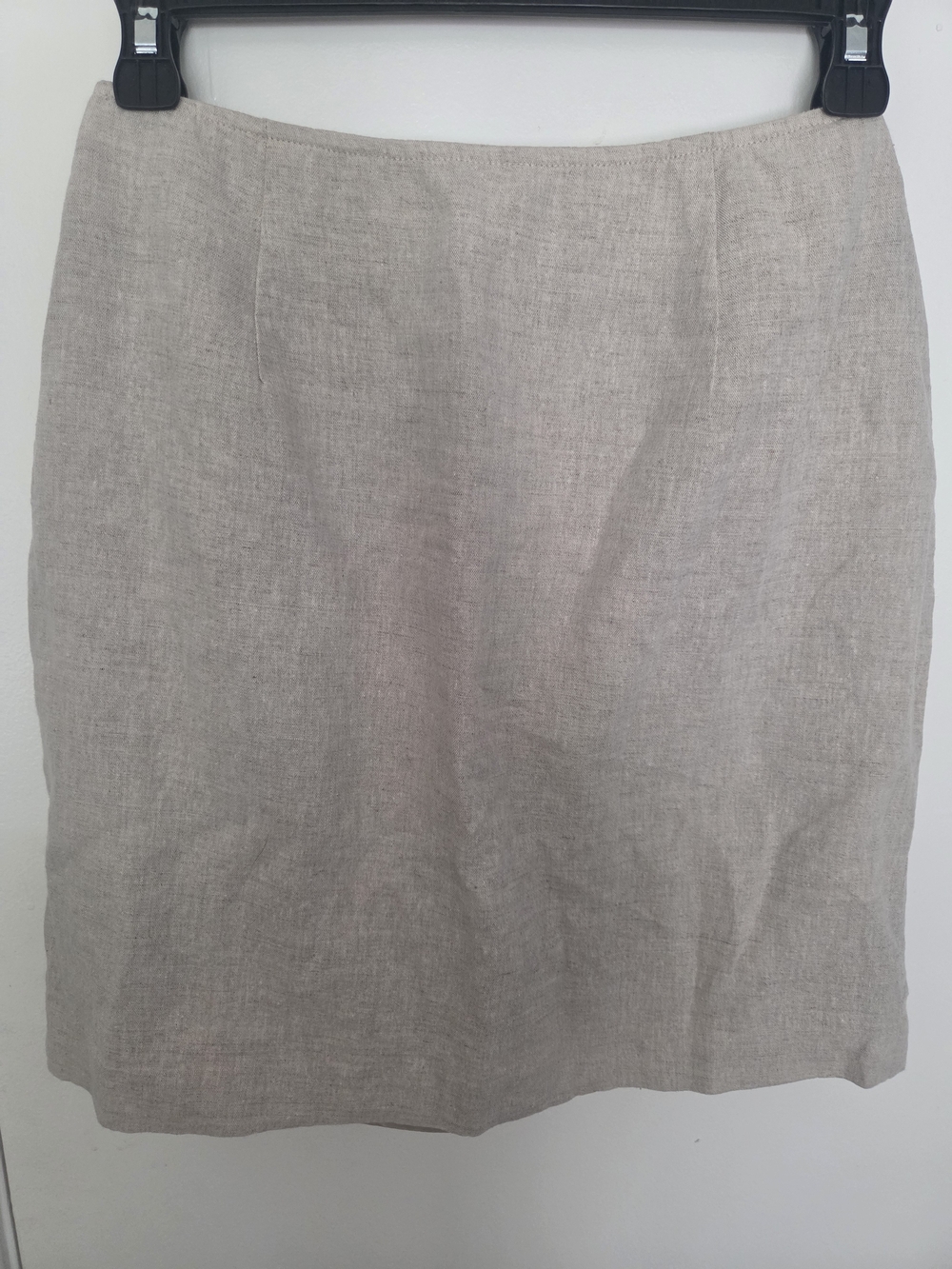 Moda International Linen Blend Oatmeal Pencil Skirt Size 6 Neutral Career